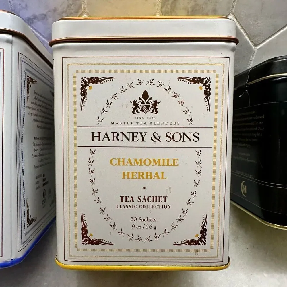Vintage Harney & Sons Metal Tins Tea Cans Set of 4 (does not contain tea)